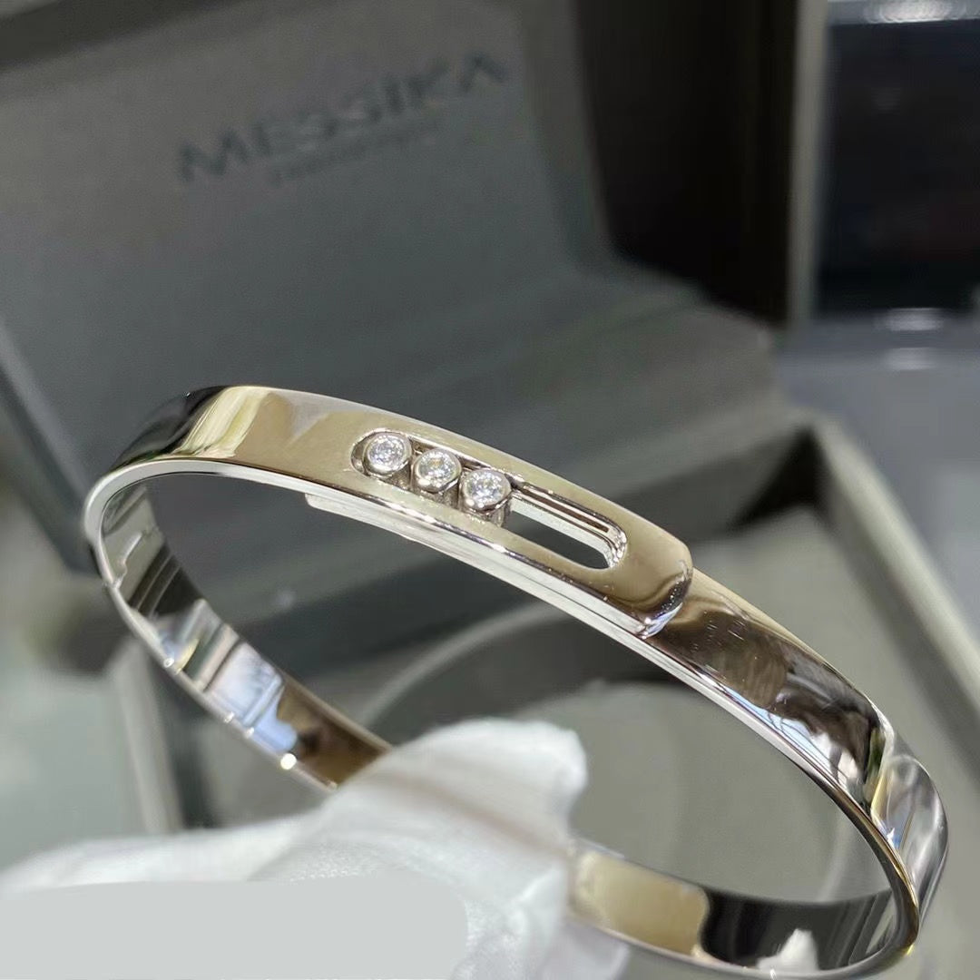 Light Luxury Mobile Sliding Three Diamond Diamond-encrusted Bracelet Female
