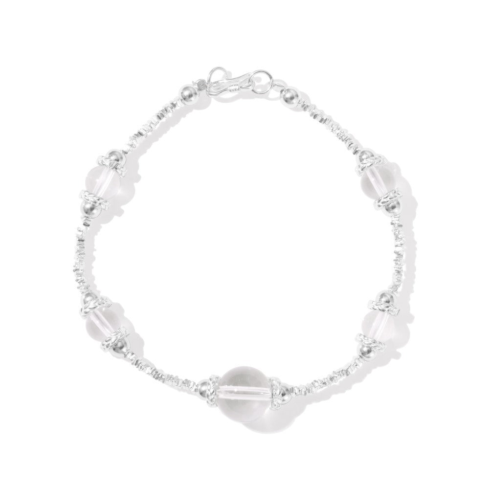 S925 Sterling Silver Bracelet For Women White Crystal
