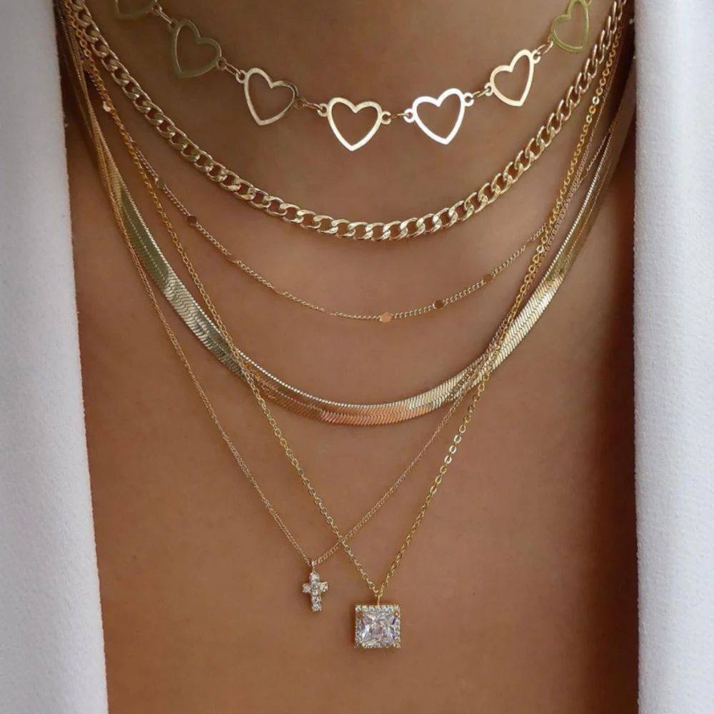 Vintage Gold Multi-style Necklaces For Women