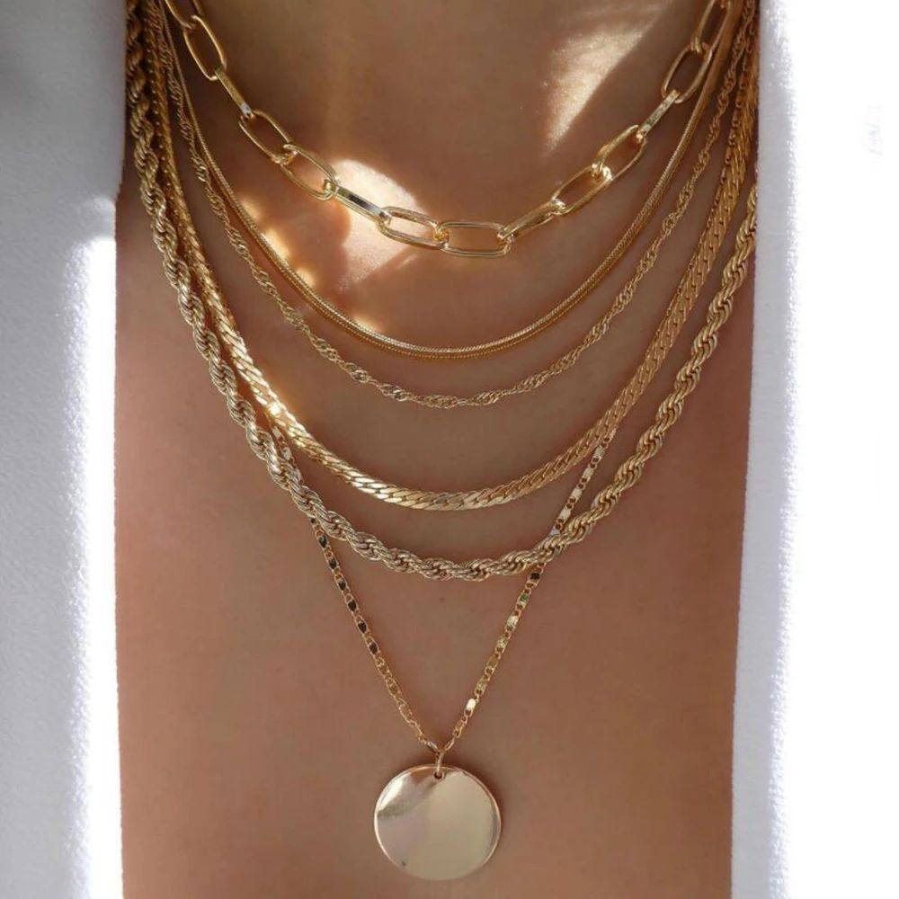 Vintage Gold Multi-style Necklaces For Women