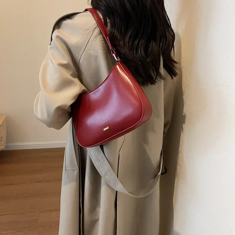 Red Underarm Shoulder Bags For Women New Texture Leather Crossbody Bag Luxury Designer Wedding Bride Handbags Sling Bag