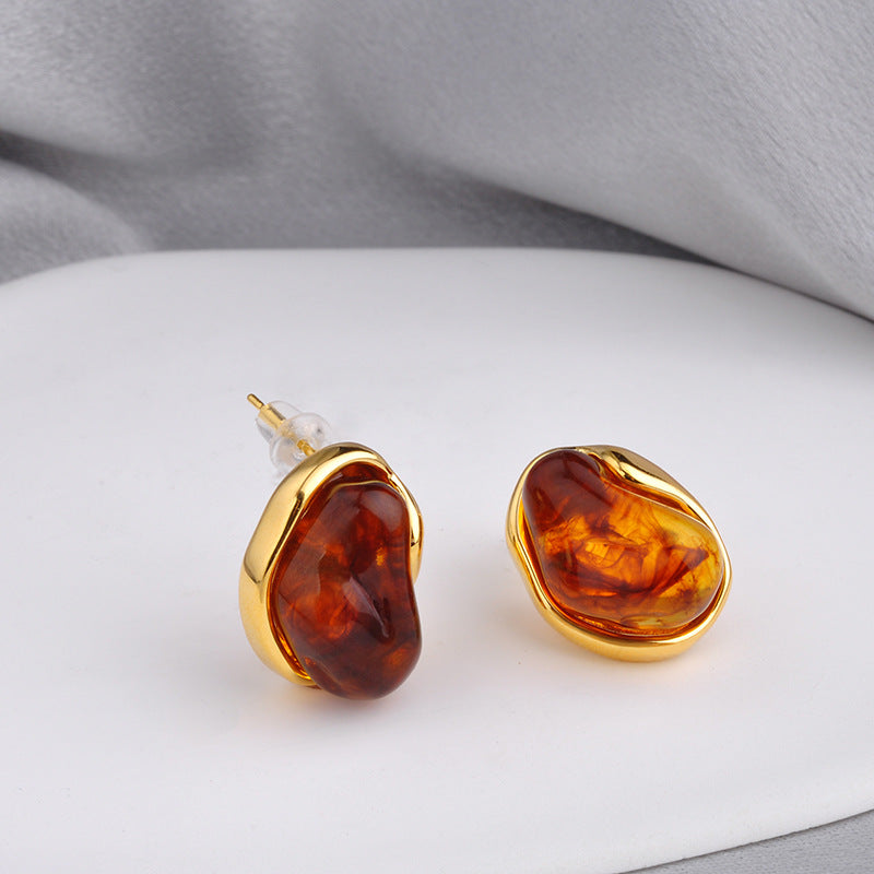 Vintage Amber Earrings Niche Earrings For Women