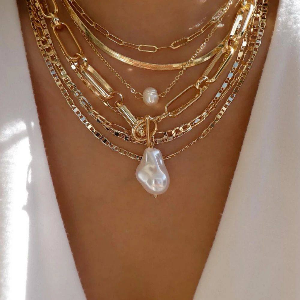Vintage Gold Multi-style Necklaces For Women
