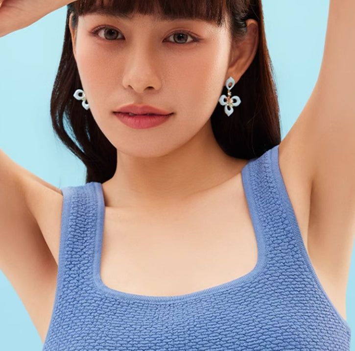 Blue Flower Earrings For Women