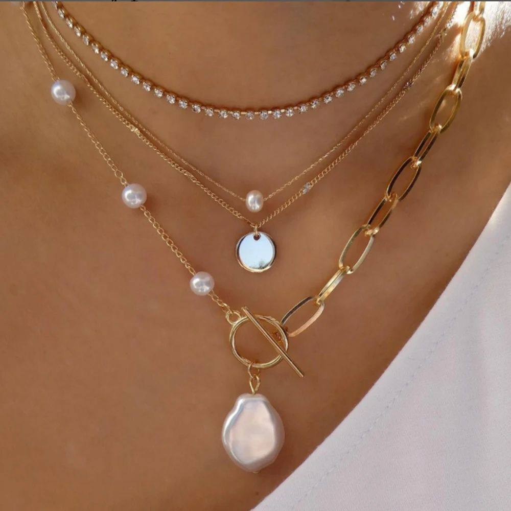 Vintage Gold Multi-style Necklaces For Women