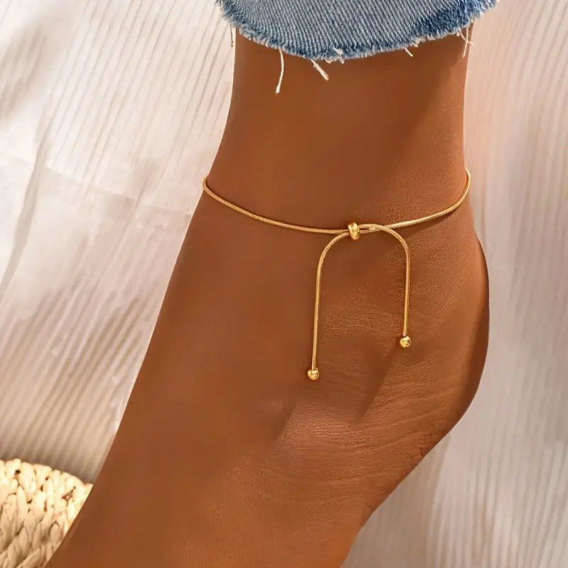 Adjustable Ball Bead Ankle Bracelet For Women