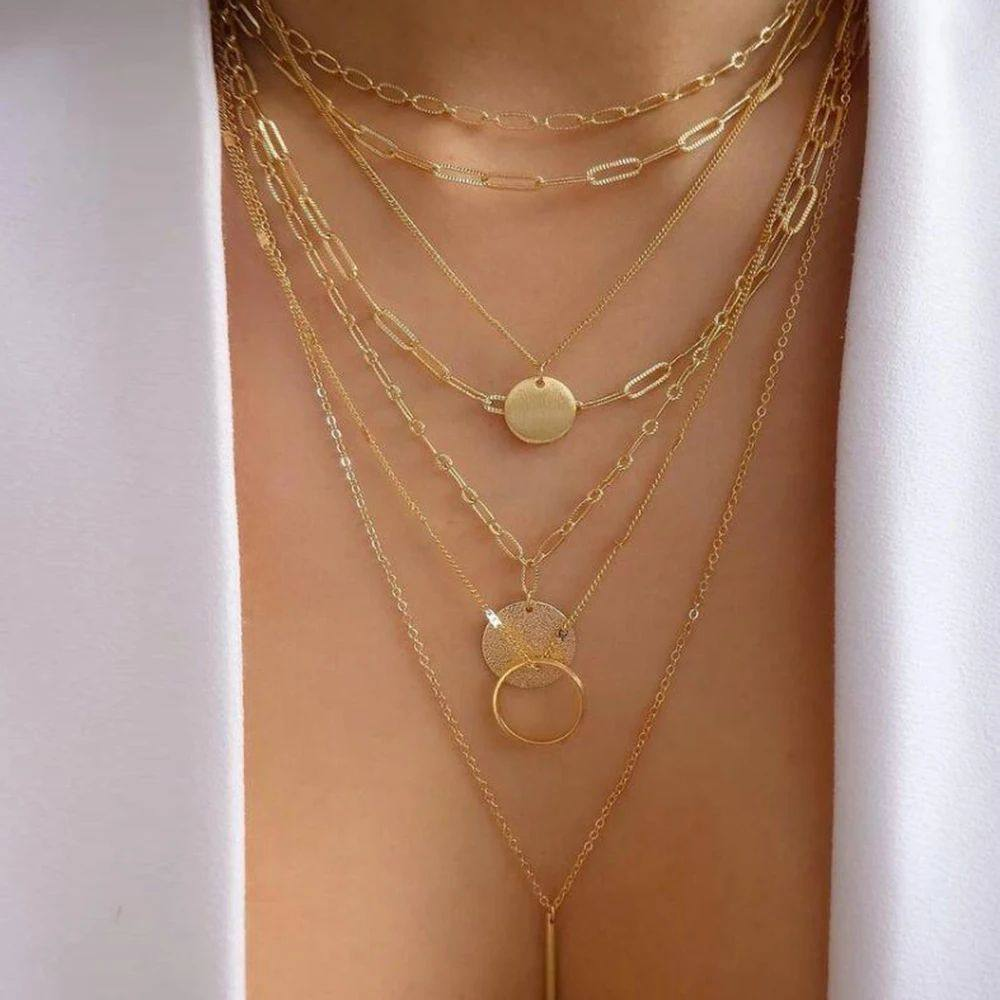 Vintage Gold Multi-style Necklaces For Women