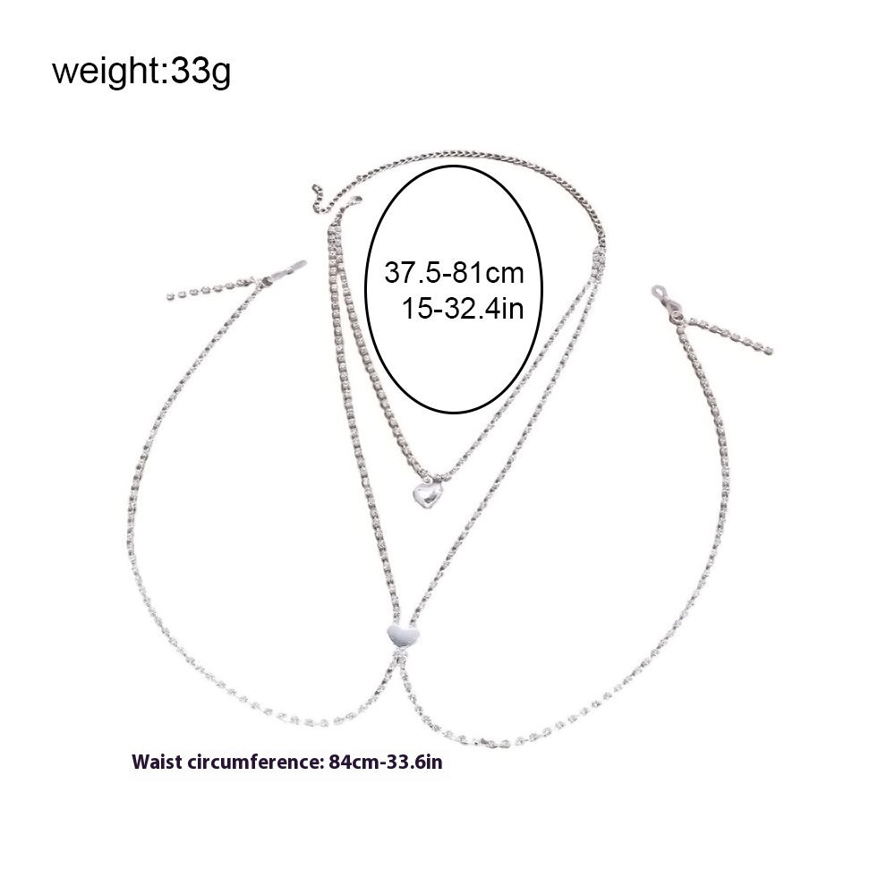 Rhinestone Love Body Chains Accessories