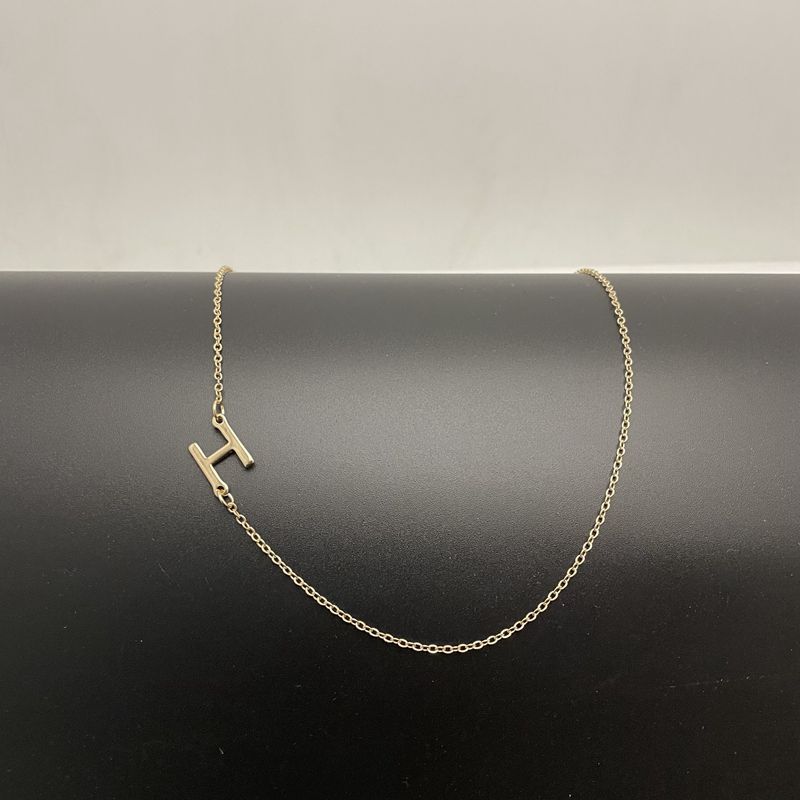 Initial Necklaces For Women, Dainty Gold Letter Necklace 14k Gold Plated Sideways Initial Necklace Cute Name Simple Choker Necklaces For Women Trendy Jewelry Gifts