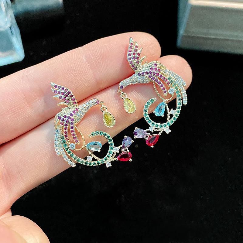 Coloured Zirconia Stud Earrings For Women