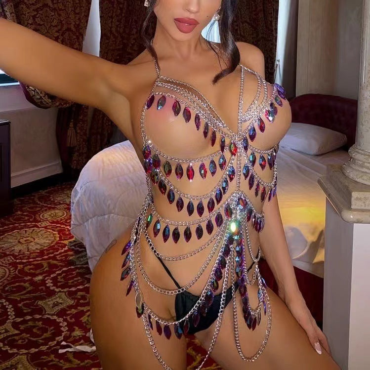 Color Crystal Pendant Body Chains