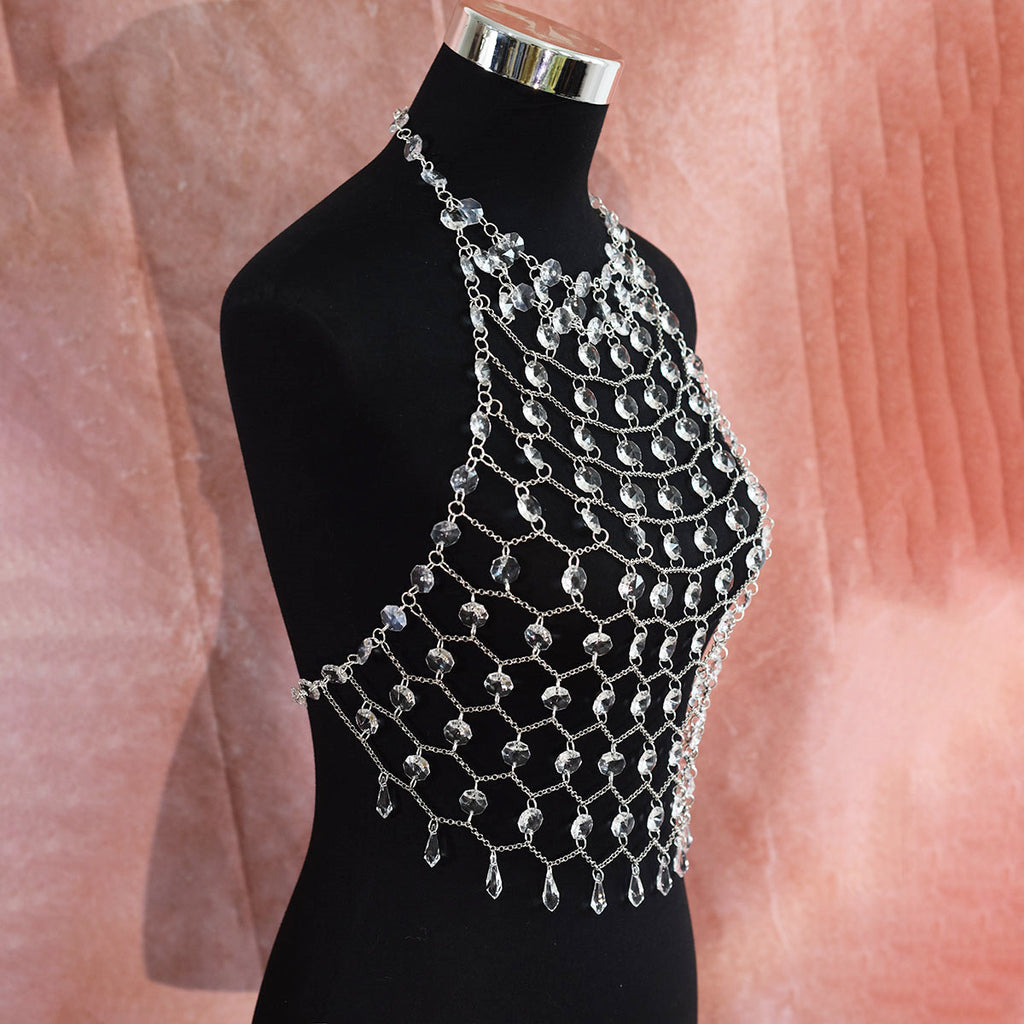 Acrylic Crystal Sequins Body Chains Transparent