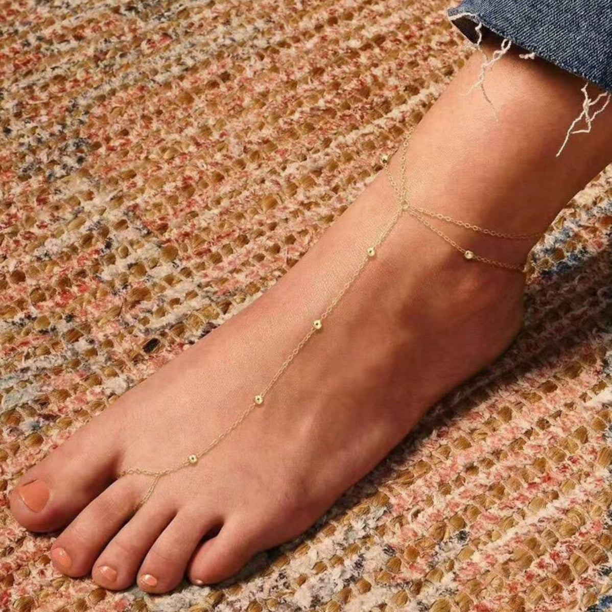 Womens Versatile Personality-filled Ball Bead Anklet