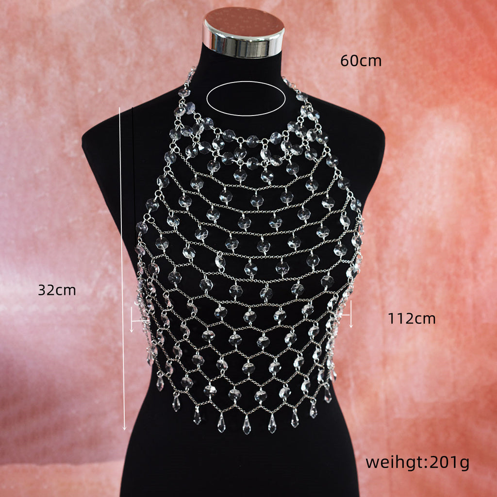 Acrylic Crystal Sequins Body Chains Transparent