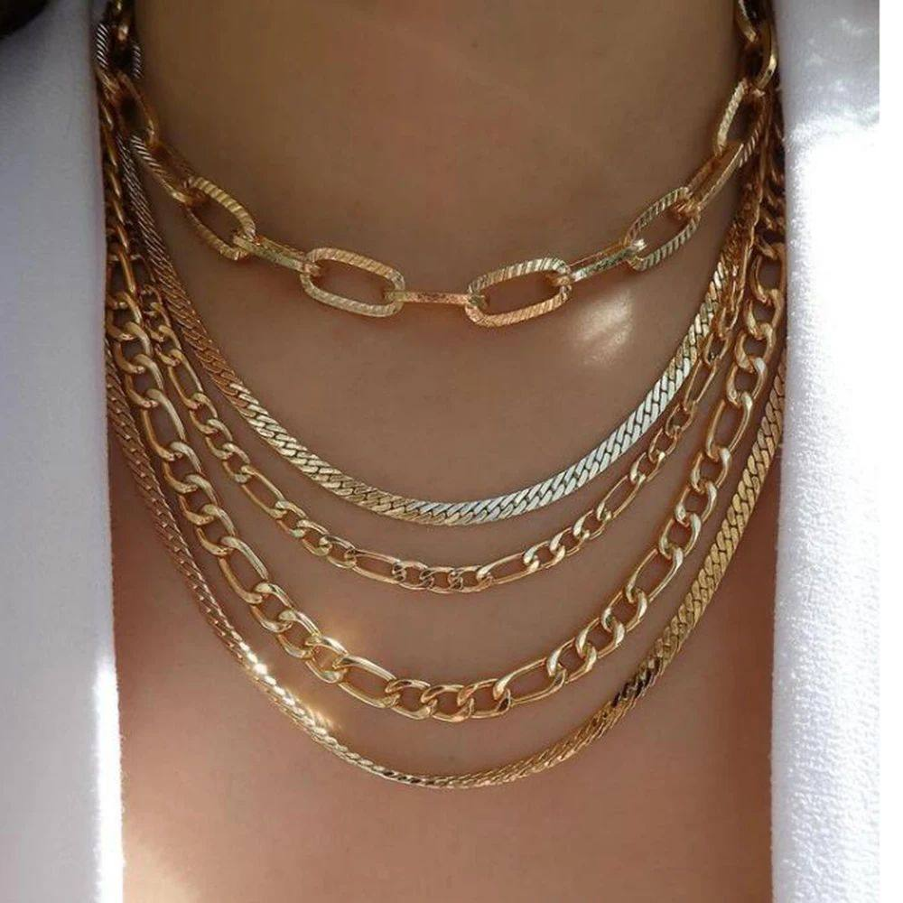 Vintage Gold Multi-style Necklaces For Women