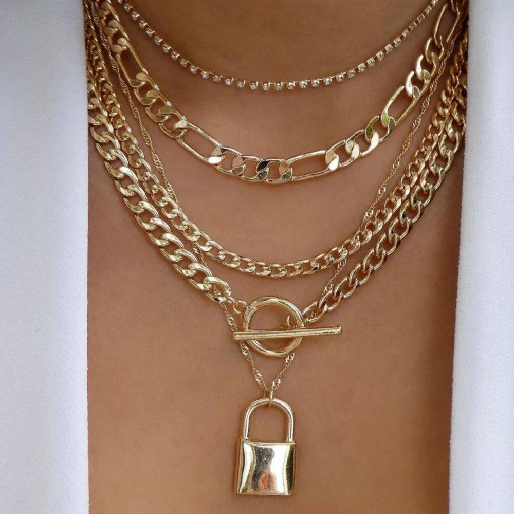 Vintage Gold Multi-style Necklaces For Women