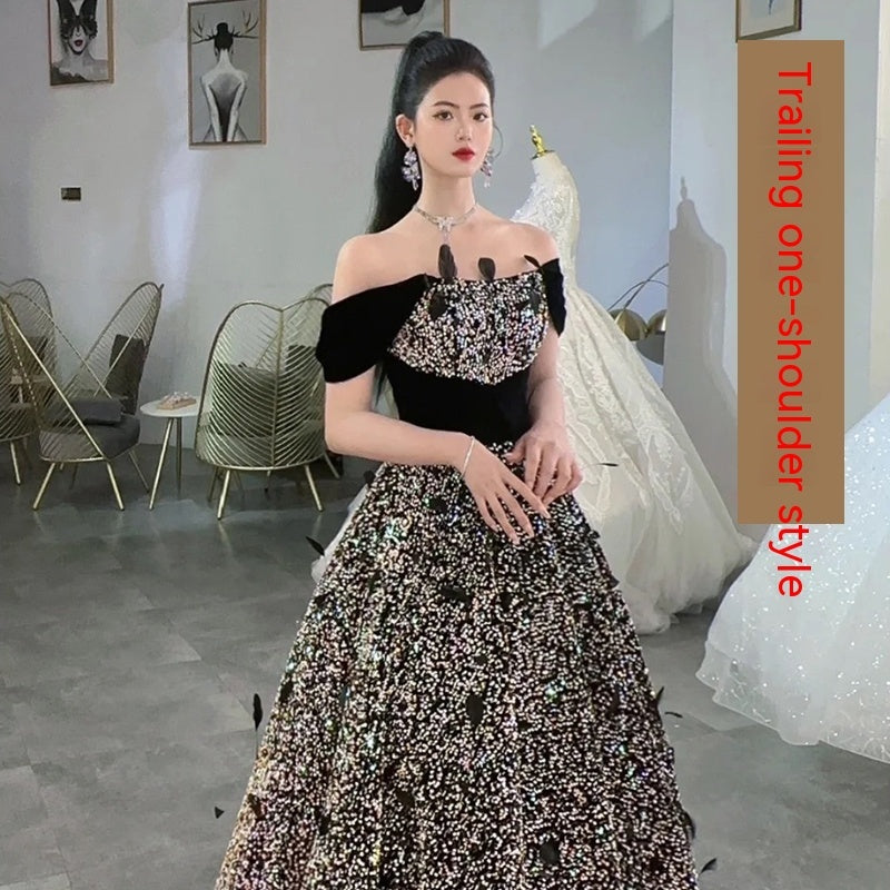 Women's Fashion Temperament Sequins Sheath Dresses