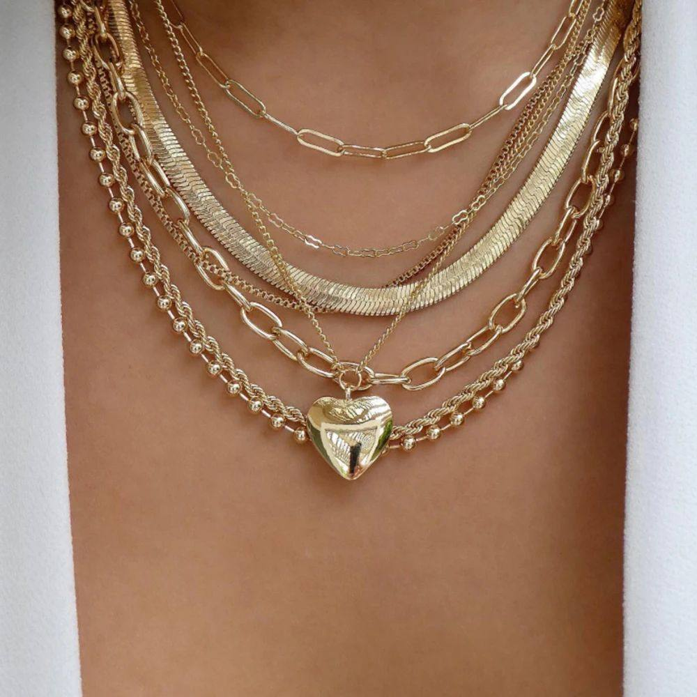 Vintage Gold Multi-style Necklaces For Women