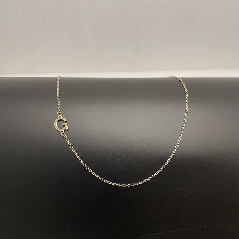 Initial Necklaces For Women, Dainty Gold Letter Necklace 14k Gold Plated Sideways Initial Necklace Cute Name Simple Choker Necklaces For Women Trendy Jewelry Gifts