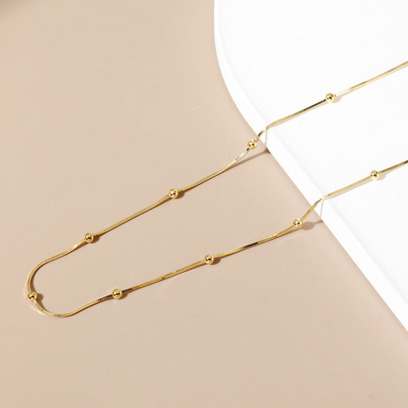 925 Sterling Silver Necklace For Women Ball Chain Necklaces Snake Bones Chain Qingdao Ornament