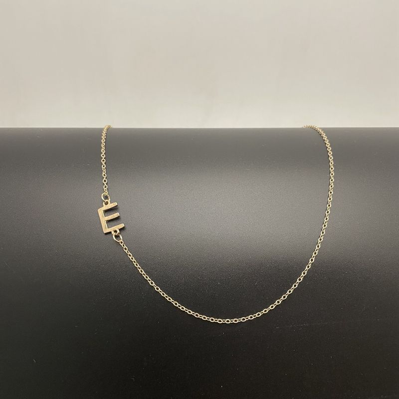 Initial Necklaces For Women, Dainty Gold Letter Necklace 14k Gold Plated Sideways Initial Necklace Cute Name Simple Choker Necklaces For Women Trendy Jewelry Gifts