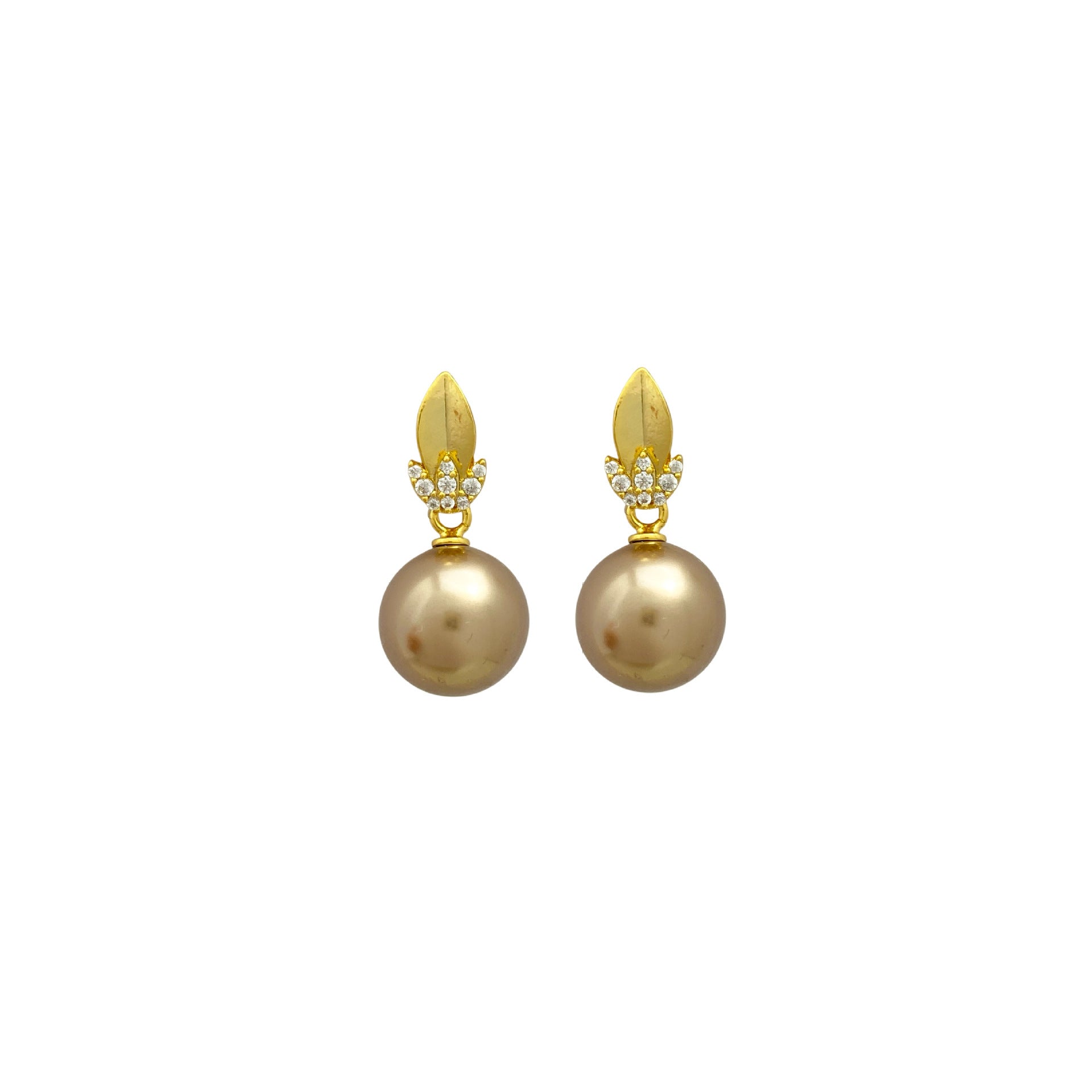Champagne Pearl Earrings For Women