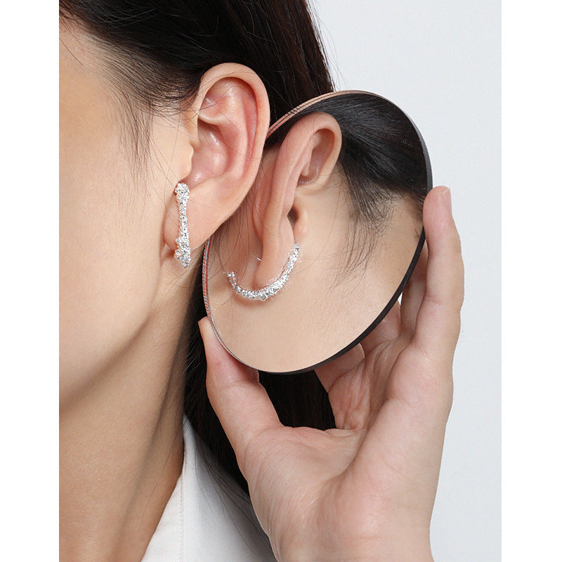 Irregular Silver Stud Earrings For Women