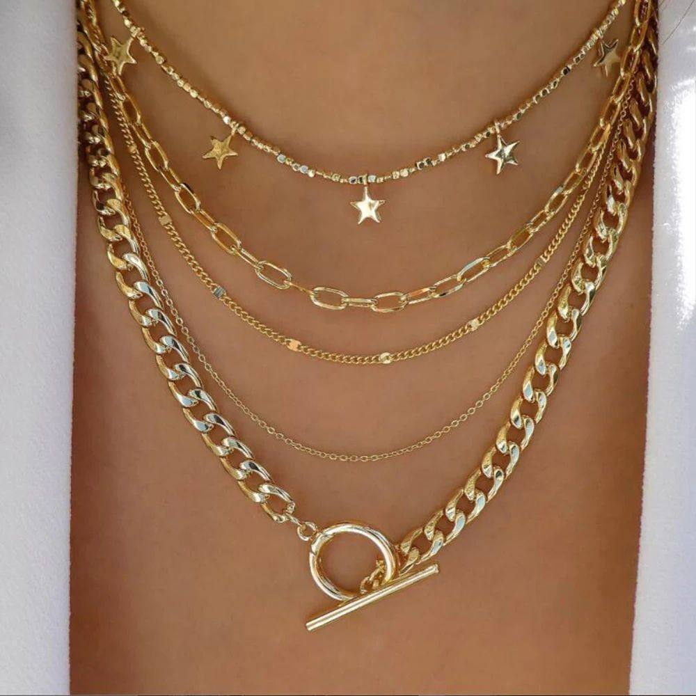 Vintage Gold Multi-style Necklaces For Women