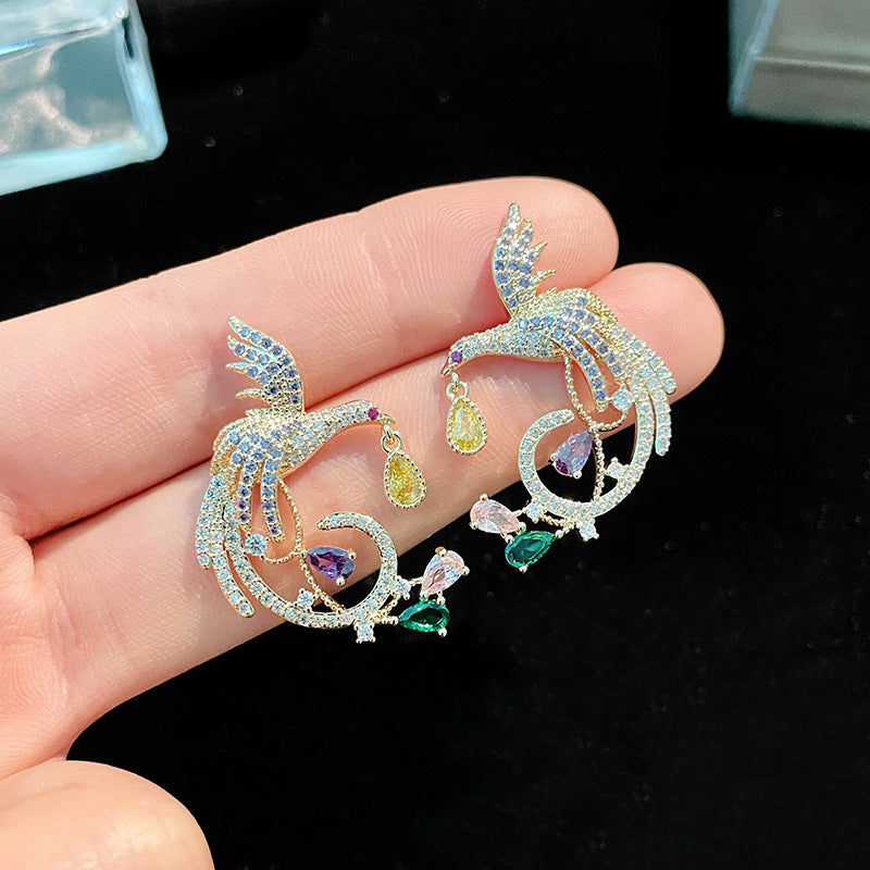 Coloured Zirconia Stud Earrings For Women