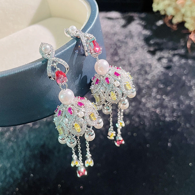 Coloured Zirconia Stud Earrings For Women