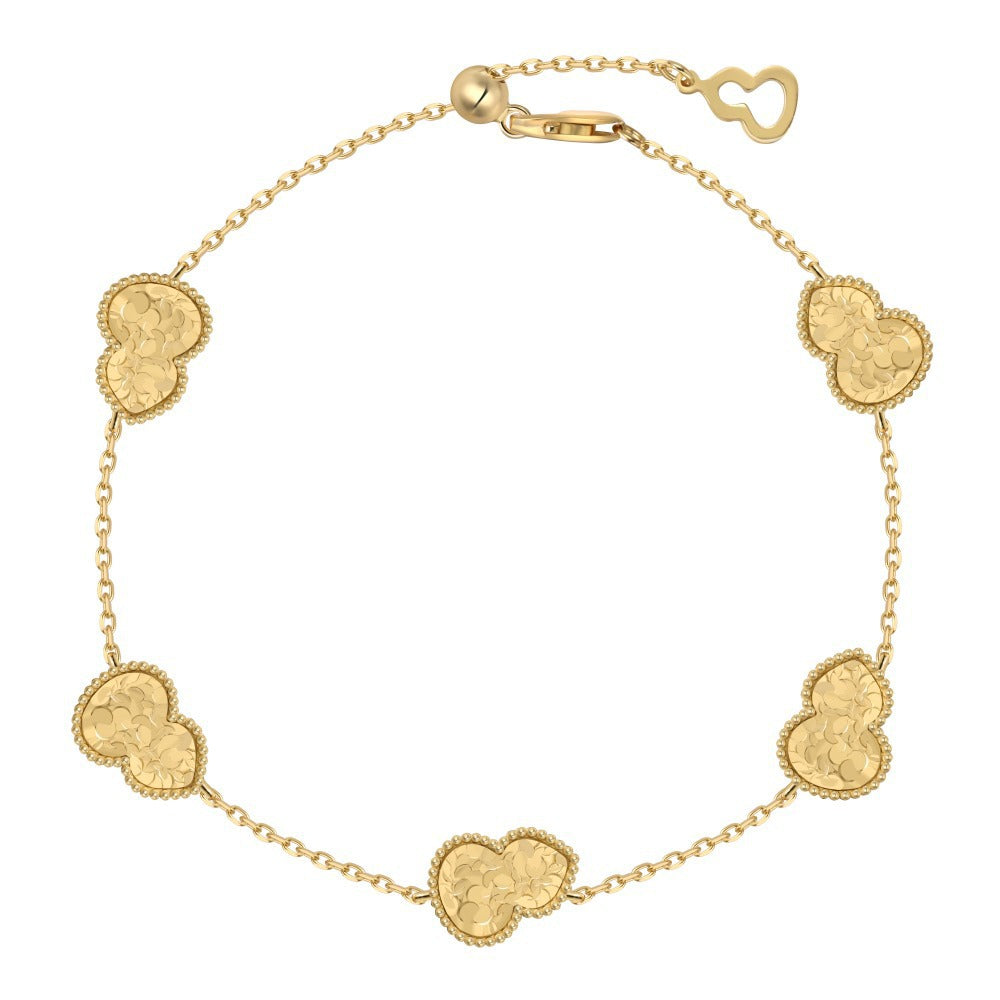 Niche 5 Fu Gourd Trendy Ancient Craft Fine Sterling Silver Bracelet