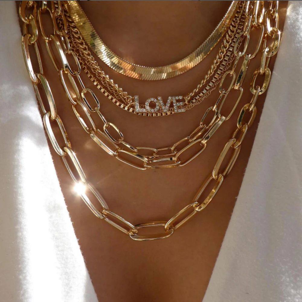 Vintage Gold Multi-style Necklaces For Women