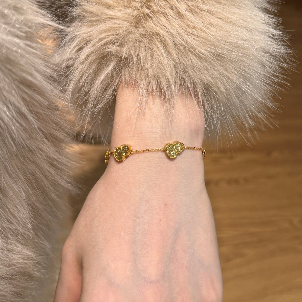 Niche 5 Fu Gourd Trendy Ancient Craft Fine Sterling Silver Bracelet