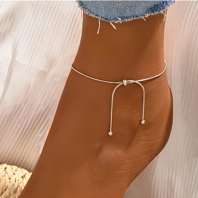 Adjustable Ball Bead Ankle Bracelet For Women