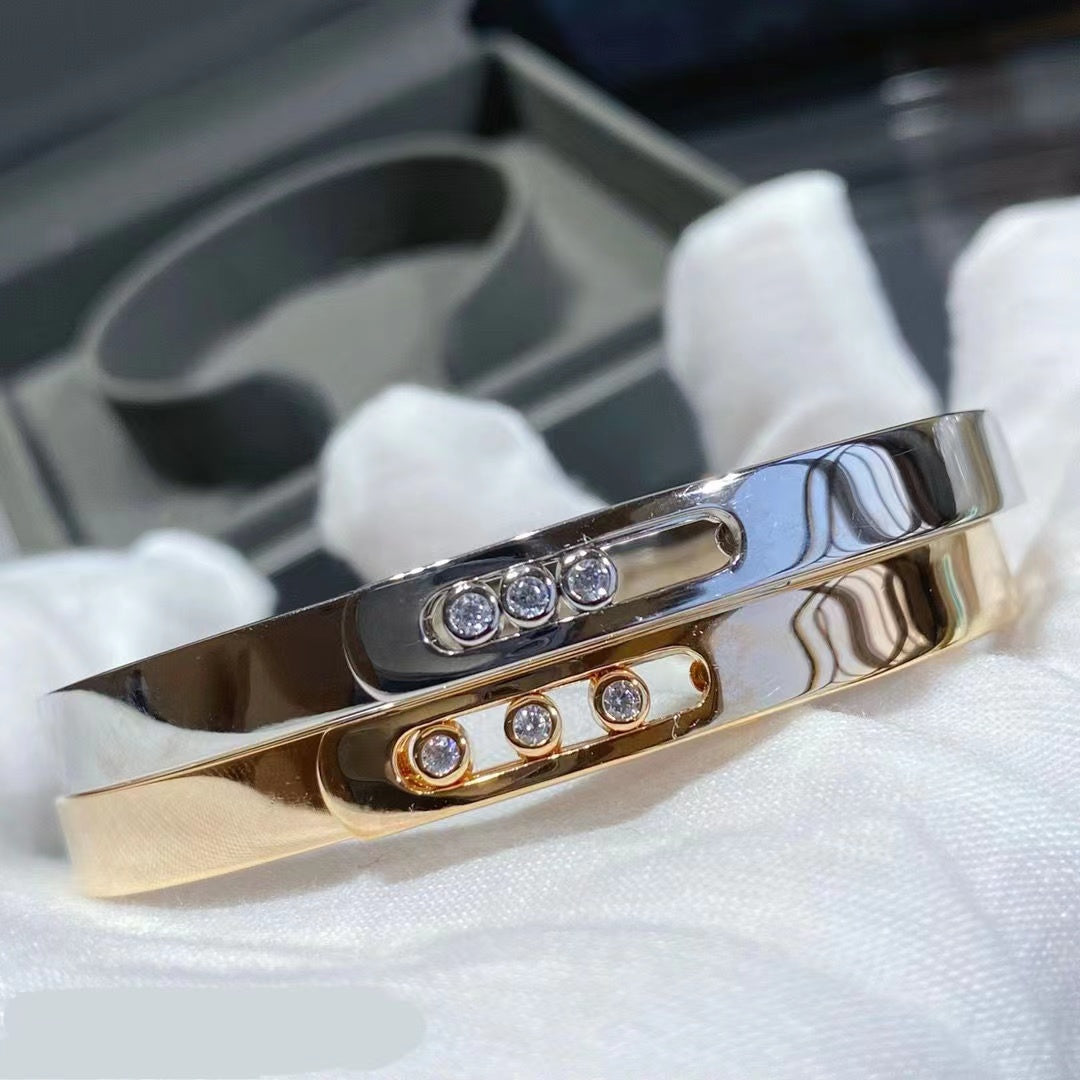 Light Luxury Mobile Sliding Three Diamond Diamond-encrusted Bracelet Female