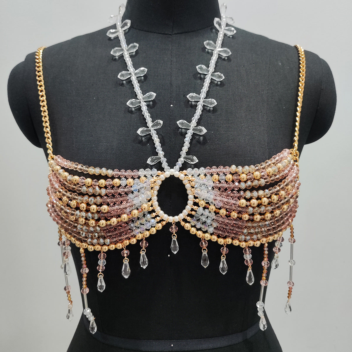 Fashion Colorful Beaded Chest Wrap Body Chains Women