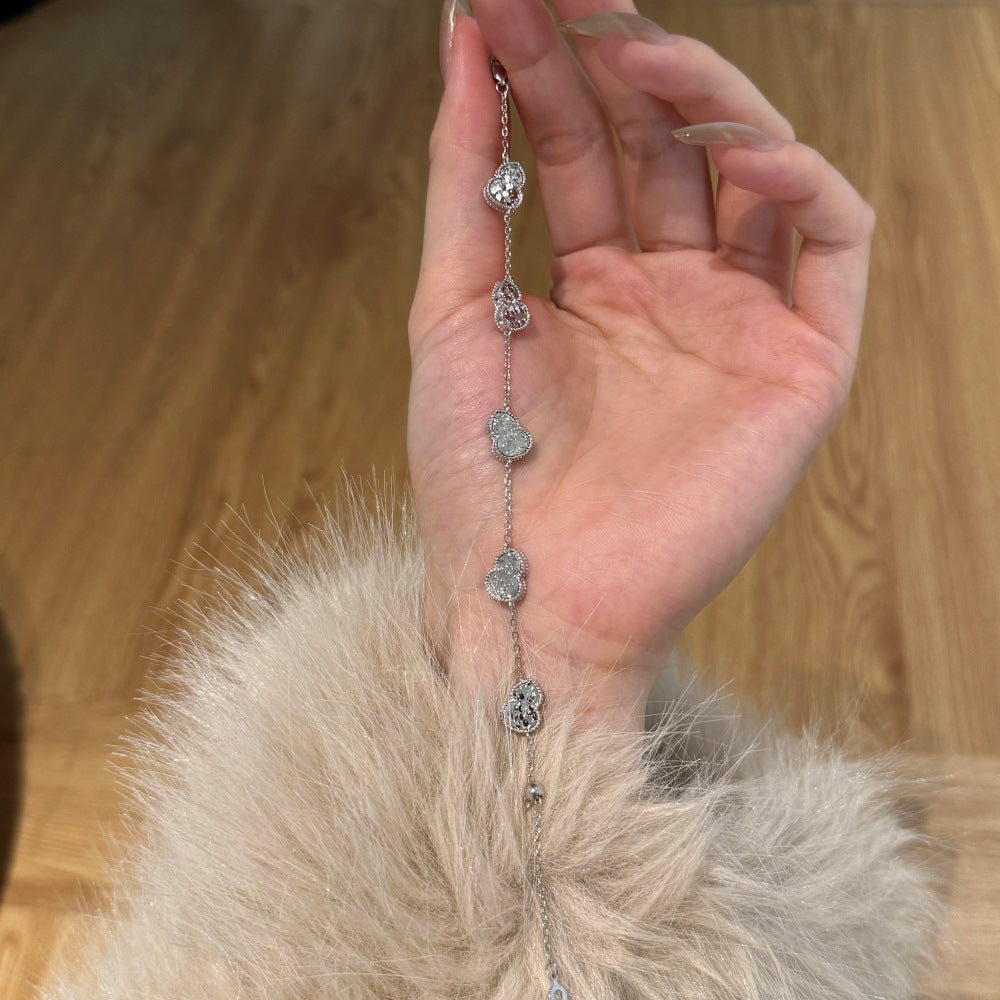 Niche 5 Fu Gourd Trendy Ancient Craft Fine Sterling Silver Bracelet