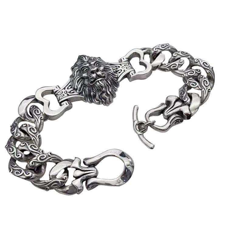 Thai Silver Aggressive Men's Bracelet Pattern