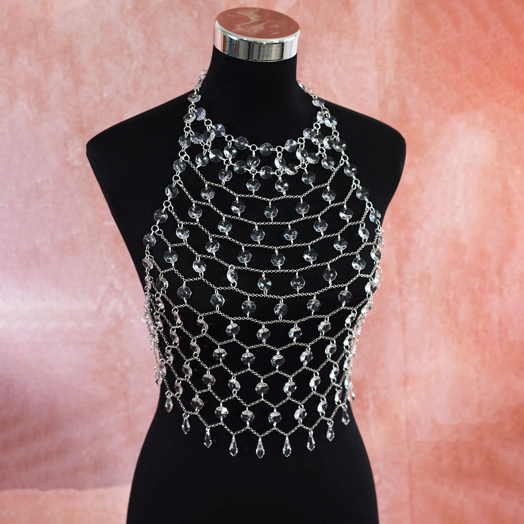 Acrylic Crystal Sequins Body Chains Transparent